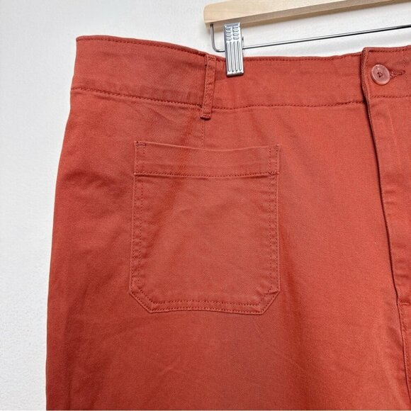 Bagatelle Womens 3X Rust Orange Twill Patch Pocket Cropped Pants - Picture 5 of 13